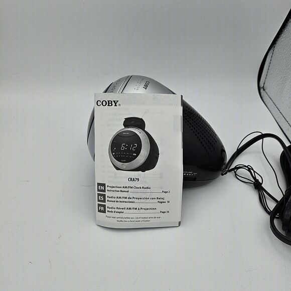 VINTAGE Projection Digital Display Alarm Clock Radio Coby CRA79 Box has wear - Picture 5 of 7